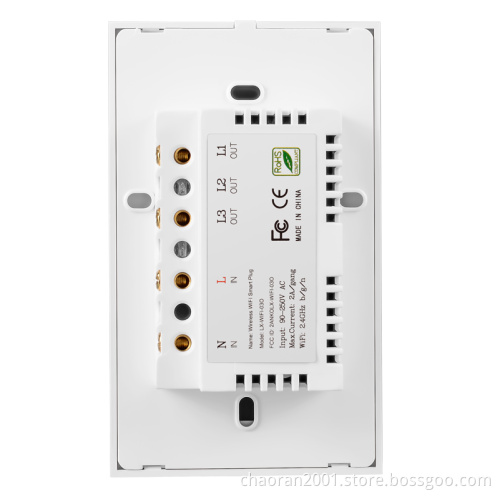 White Voice Control Wifi Electrical Smart Light Glass Panel Touch Switch